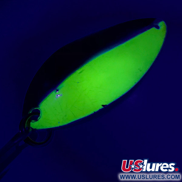 Luhr Jensen Krocodile Stubby UV (світиться в ультрафіолеті), нікель/жовтий UV - світиться в ультрафіолеті, 14 г, блесна коливалка (колебалка) #6437