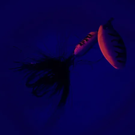 Yakima Bait Worden’s Original Rooster Tail UV (світиться в ультрафіолеті), райдужний окунь, 2,6 г, блешня оберталка (вертушка) #6451