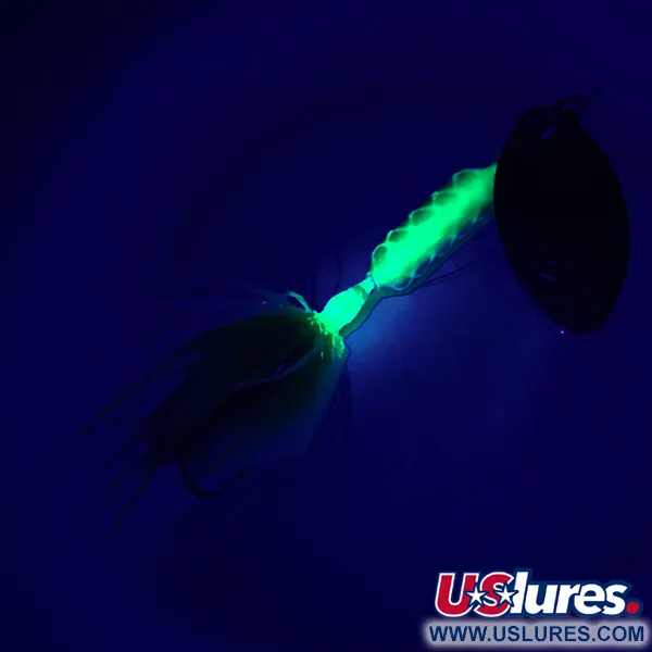 Yakima Bait Worden’s Original Rooster Tail UV (світиться в ультрафіолеті), золото/шартрез, 1,77 г, блешня оберталка (вертушка) #6452