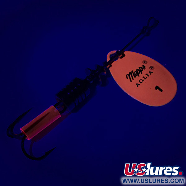  Mepps Aglia 1 Fluo UV (світиться в ультрафіолеті), неоновий рожевий, 3,5 г, блешня оберталка (вертушка) #6455