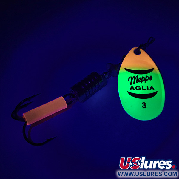  Mepps Aglia 3 Fluo UV (світиться в ультрафіолеті), Fluo Tiger, 7 г, блешня оберталка (вертушка) #6456