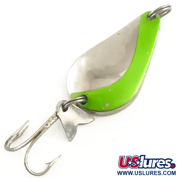 Acme K.O. Wobbler UV (світиться в ультрафіолеті), нікель/зелений, 14 г, блесна коливалка (колебалка) #6465