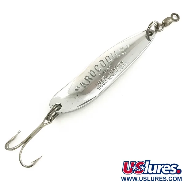 Luhr Jensen Krocodile DIE #4, нікель/зелений, 14 г, блесна коливалка (колебалка) #6490