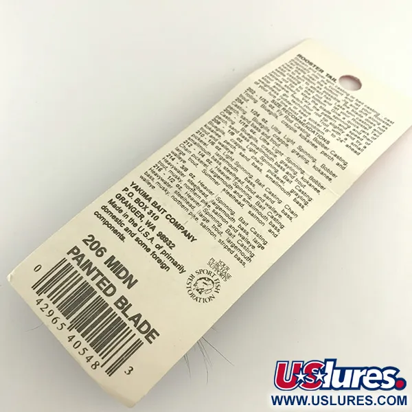 Yakima Bait Worden’s Original Rooster Tail, чорний, 1,77 г, блешня оберталка (вертушка) #6578