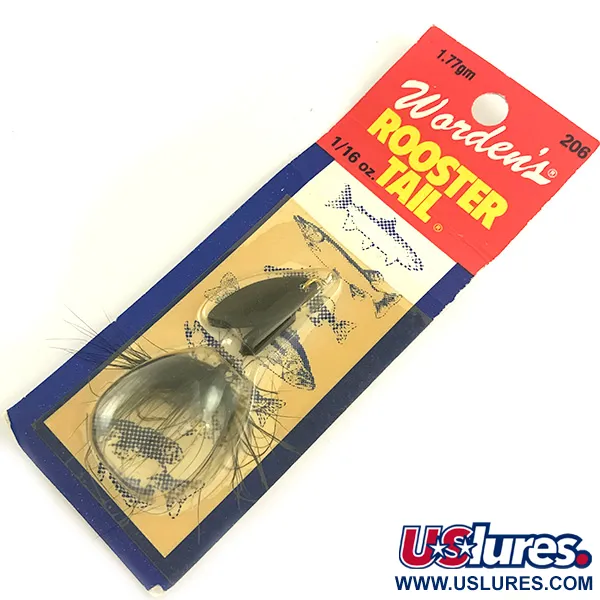 Yakima Bait Worden’s Original Rooster Tail, чорний, 1,77 г, блешня оберталка (вертушка) #6578