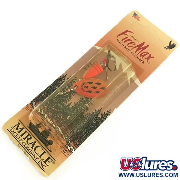  Luhr Jensen Fire Max Miracle 2 UV (світиться в ультрафіолеті), помаранчевий, 7 г, блешня оберталка (вертушка) #6580