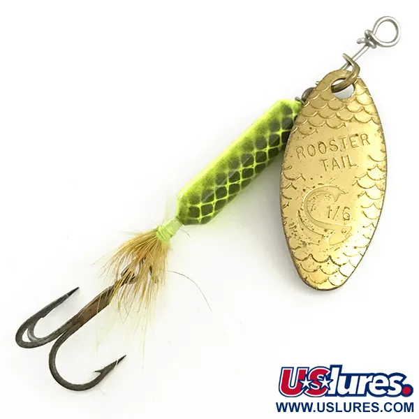 Yakima Bait Worden’s Original Rooster Tail 3, золото/шартрез, 6 г, блешня оберталка (вертушка) #6599