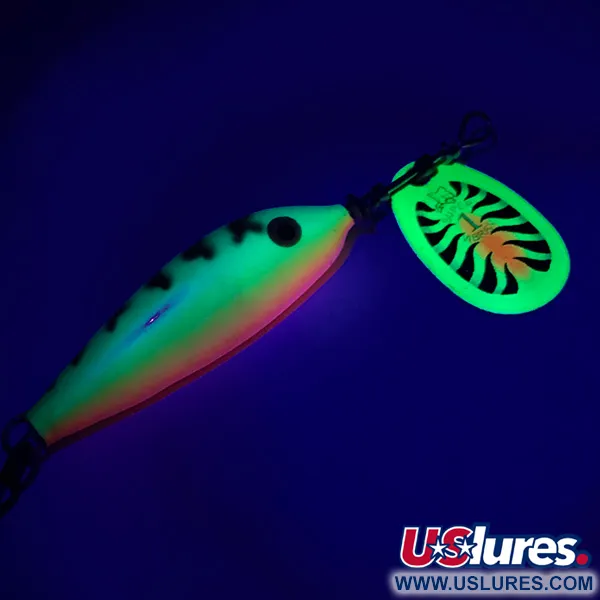  Blue Fox Vibrax Minnow Spin 1 UV (світиться в ультрафіолеті), Fire Tiger, 4 г, воблер #6601