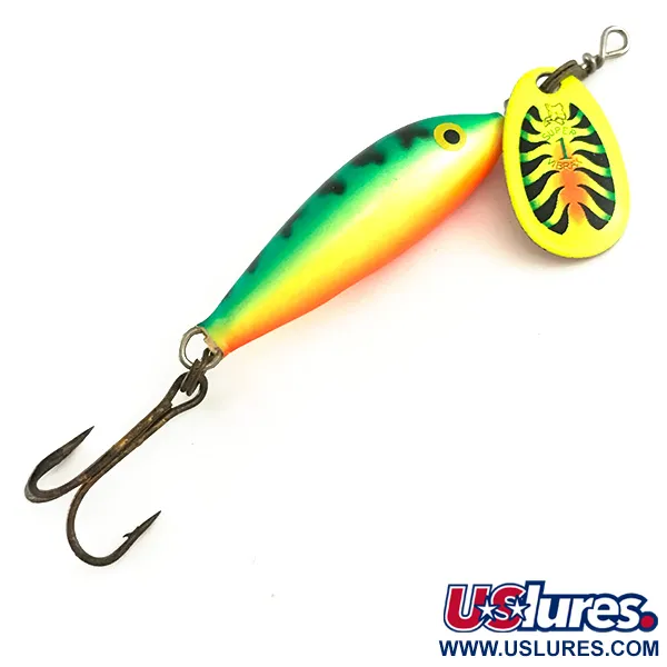  Blue Fox Vibrax Minnow Spin 1 UV (світиться в ультрафіолеті), Fire Tiger, 4 г, воблер #6601