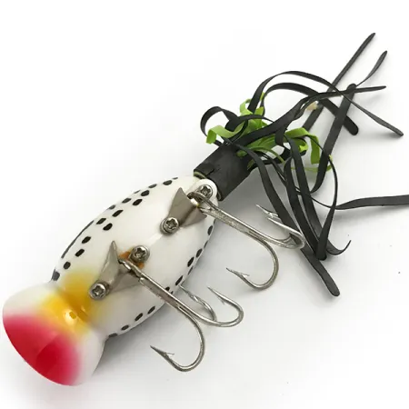 Fred Arbogast Hula Popper, білий тигр/червоний, 10 г, воблер #6617