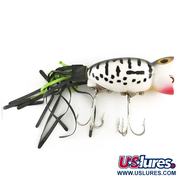  Fred Arbogast Hula Popper, білий тигр/червоний, 10 г, воблер #6617