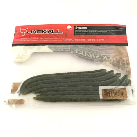 Jackall Flick Shake Worm, силікон 7 шт., Green Pumpking Pepper, до рибалки #6679