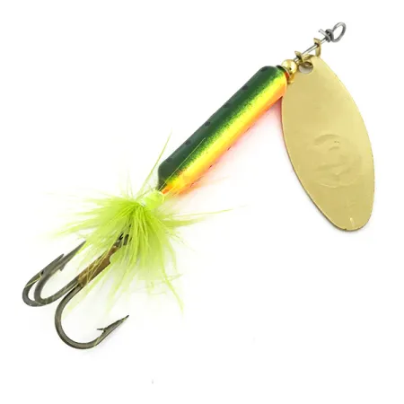Yakima Bait Worden’s Original Rooster Tail UV (світиться в ультрафіолеті), золото/Fire Tiger, 12 г, блешня оберталка (вертушка) #6876