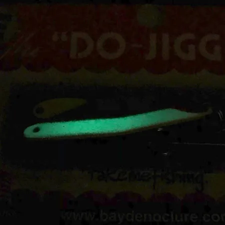 Bay de Noc Do-Jigger 1, білий/зелений Glow - світиться в темряві та в ультрафиолете, 5 г, блесна коливалка (колебалка) #6736