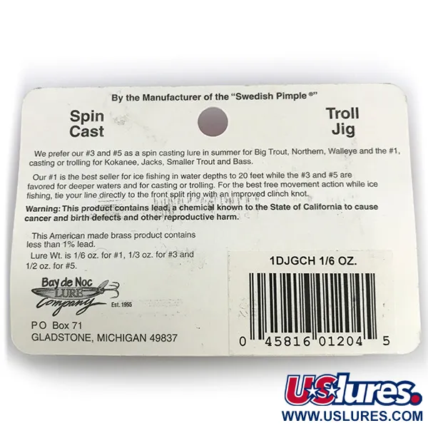  Bay de Noc Do-Jigger #1, золото, 5 г, блесна коливалка (колебалка) #17636