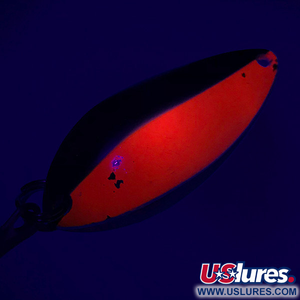 Luhr Jensen Krocodile Stubby UV (світиться в ультрафіолеті), нікель/червоний, 14 г, блесна коливалка (колебалка) #6768