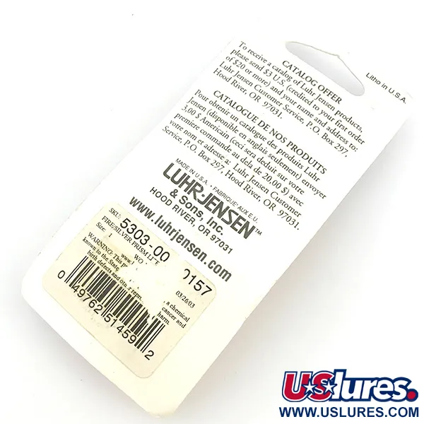 Luhr Jensen Loco 1 UV (світиться в ультрафіолеті), червоний/голограма, 4 г, блесна коливалка (колебалка) #6779