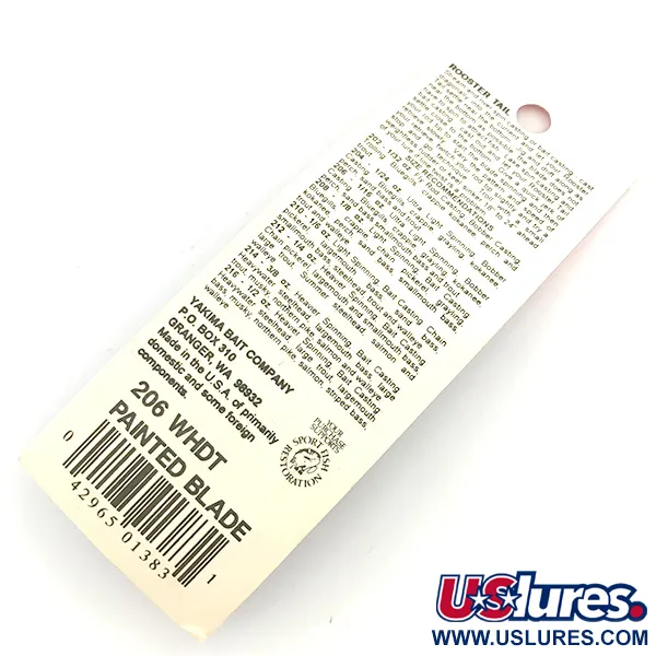 Yakima Bait Worden’s Original Rooster Tail Painted Blade, білий, 1,7 г, блешня оберталка (вертушка) #6792