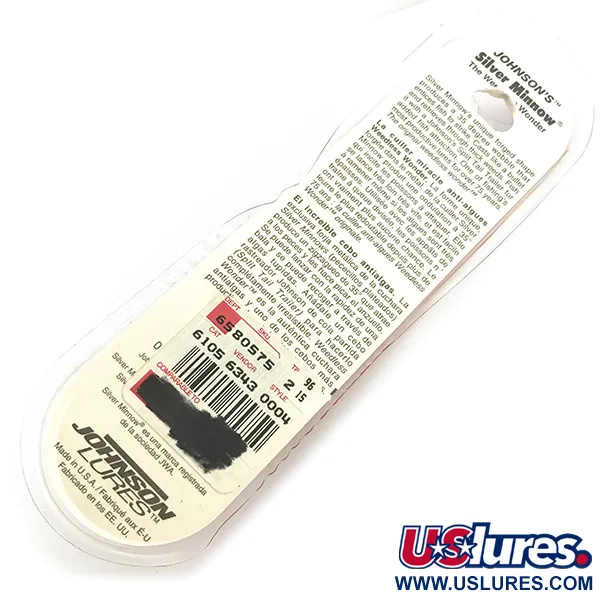  Незачіпляйка Johnson Silver Minnow, покриття сріблом, з пелюсткою, срібло/покриття справжнім сріблом, 14 г, блесна коливалка (колебалка) #6797