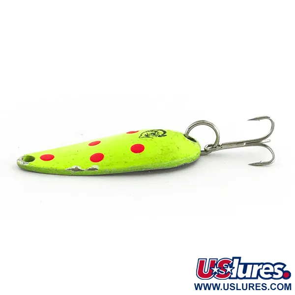 Eppinger Dardevle Spinnie UV (світиться в ультрафіолеті), неоновий зелений/нікель, 9 г, блесна коливалка (колебалка) #6803