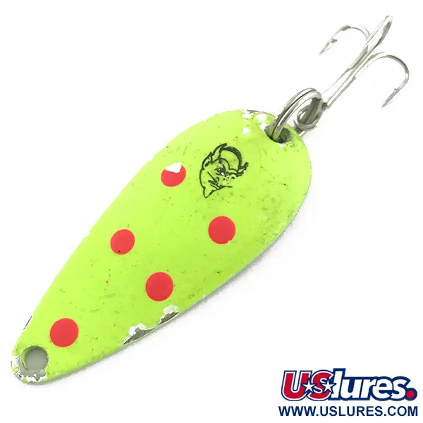 Eppinger Dardevle Spinnie UV (світиться в ультрафіолеті), неоновий зелений/нікель, 9 г, блесна коливалка (колебалка) #6803