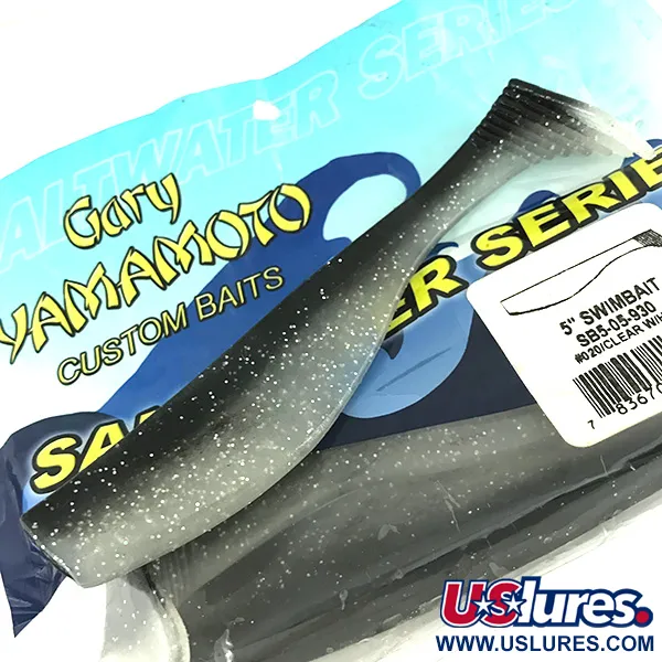 Gary Yamamoto Yamamoto Saltwater series, силікон, 3 шт., Black w/Hologram Belly, , до рибалки #6830
