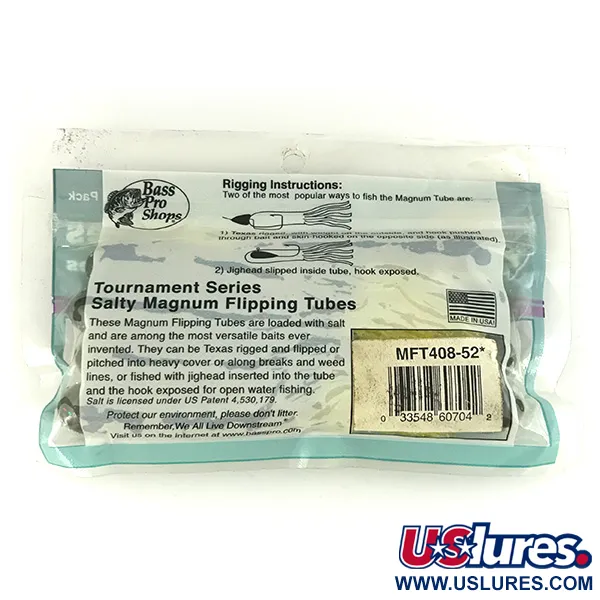 Bass Pro Shops Salty Magnum Flipping Tubes, силікон, 8 шт.