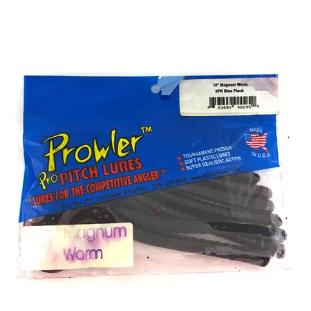 Other Prowler Magnum Worm, силікон, 8 шт., Blue Fleck, до рибалки #6837