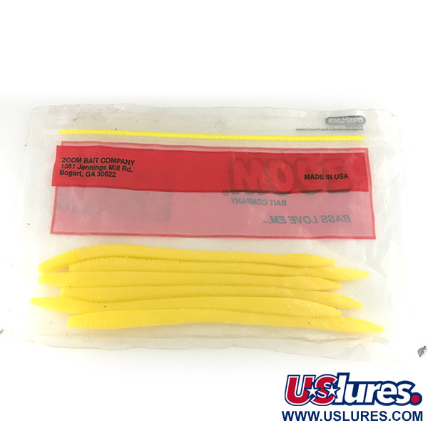  Zoom Finesse Worm, силікон, 6 шт., жовтий, , до рибалки #6890