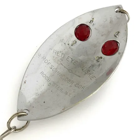 Hofschneider Red Eye Muskie, нікель/червоні очі, 65 г, блесна коливалка (колебалка) #6923