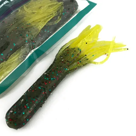 Bass Pro Shops Tournament Series, силікон, 6 шт., Green Pumpkin Chartreus, до рибалки #6952