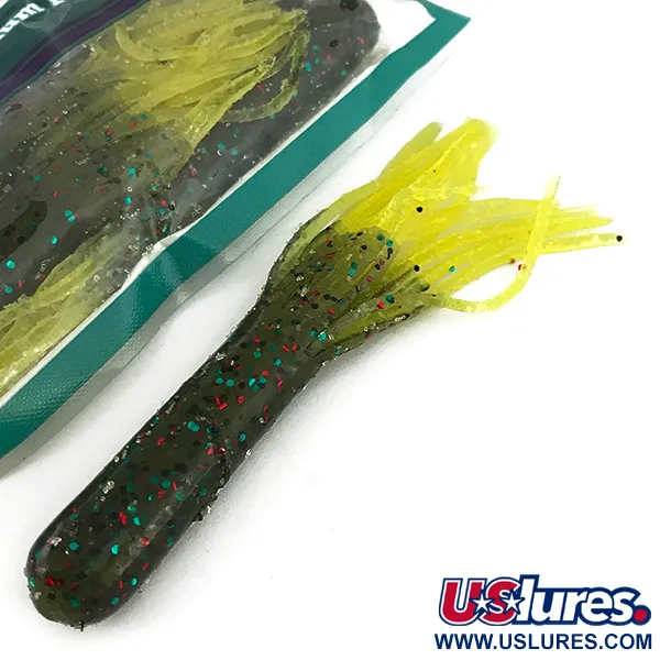 Bass Pro Shops Tournament Series, силікон, 6 шт., Green Pumpkin Chartreus, до рибалки #6952