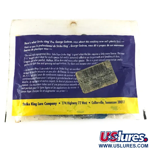  Strike King Bitsy Tube, силікон, 10 шт., Blue Flake, , до рибалки #6953