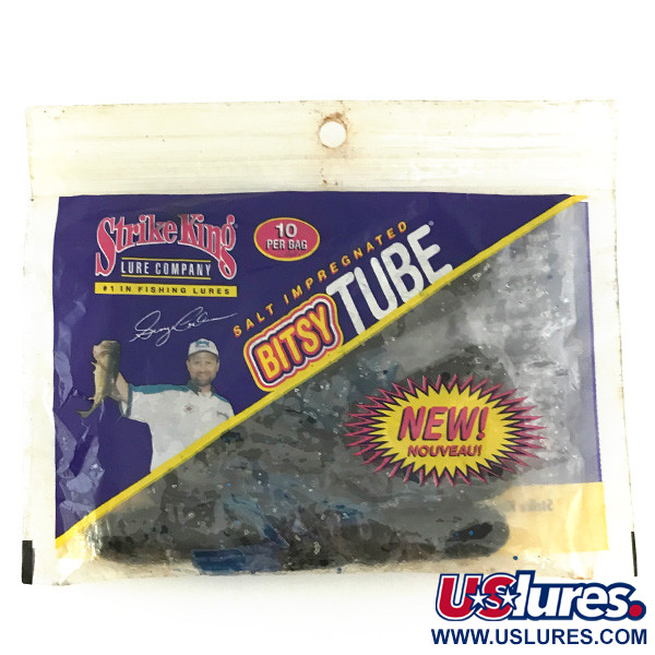  Strike King Bitsy Tube, силікон, 10 шт., Blue Flake, , до рибалки #6953