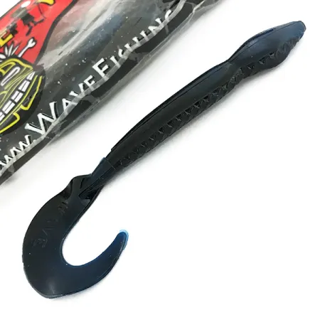 Wave Worms, силікон 6 шт.,  Black/Blue Glitter, до рибалки #6959