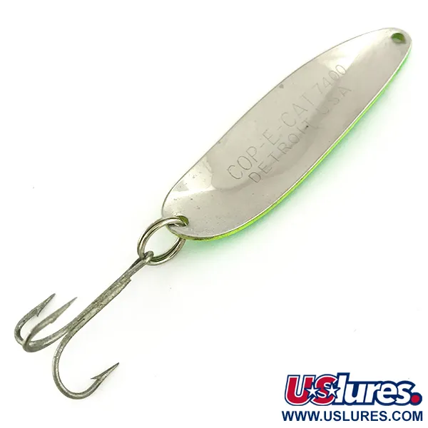 Eppinger Dardevle Cop-E-Cat 7400 UV (світиться в ультрафіолеті), неоновий жовтий/зелений/нікель, 14 г, блесна коливалка (колебалка) #6978