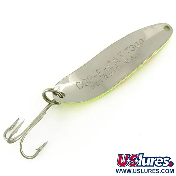 Eppinger Dardevle Cop-E-Cat 7300 UV (світиться в ультрафіолеті), неоновий жовтий/нікель, 10 г, блесна коливалка (колебалка) #6988
