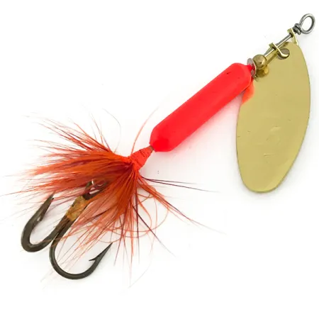 Yakima Bait Worden’s Original Rooster Tail UV (світиться в ультрафіолеті), золото/помаранчевий UV - світиться в ультрафіолеті, 7 г, блешня оберталка (вертушка) #7182