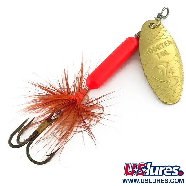 Yakima Bait Worden’s Original Rooster Tail UV (світиться в ультрафіолеті), золото/помаранчевий, 7 г, блешня оберталка (вертушка) #7014