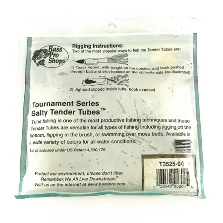 Bass Pro Shops Salty Tender Flipping Tubes, силікон, 7 шт., Green Pumpkin , до рибалки #7089