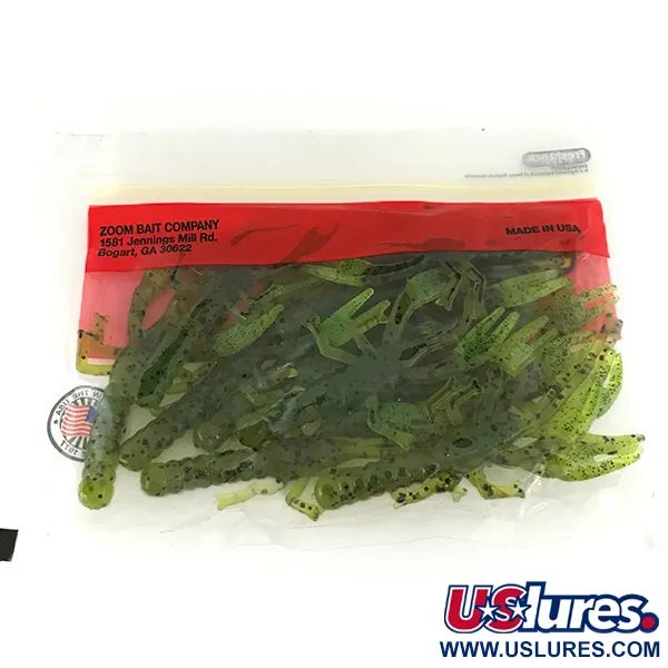 Zoom Lil Critter Craw, силікон 12 шт., Wat Seed/Chartreuse, до рибалки #7091