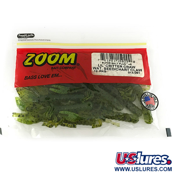  Zoom Lil Critter Craw, силікон 12 шт., Wat Seed/Chartreuse, , до рибалки #7091