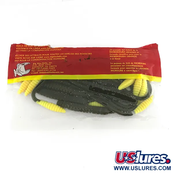  Big Bite Baits Jeff Kriet - Squirrel Tail Worm, силікон, 10 шт., Green Pumpkin Chart Tail, , до рибалки #7093