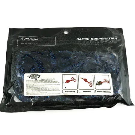 Damiki Monster Miki силікон, 8 шт., синій, до рибалки #7096