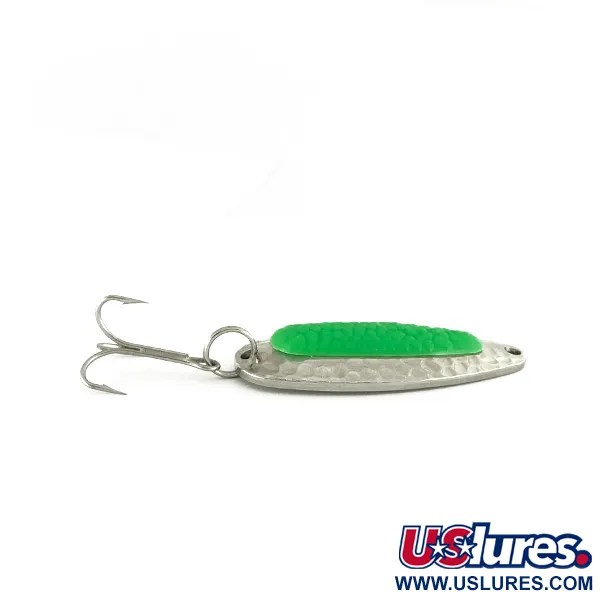  Blue Fox Pixee UV (світиться в ультрафіолеті), карбований нікель/зелений, 14 г, блесна коливалка (колебалка) #7112