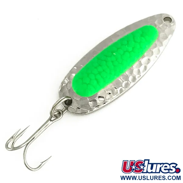  Blue Fox Pixee UV (світиться в ультрафіолеті), карбований нікель/зелений, 14 г, блесна коливалка (колебалка) #7112