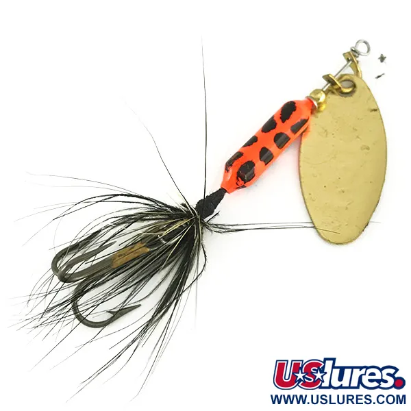 Yakima Bait Worden’s Original Rooster Tail, золото/червоний/чорний UV - світиться в ультрафіолеті, 3,5 г, блешня оберталка (вертушка) #7114