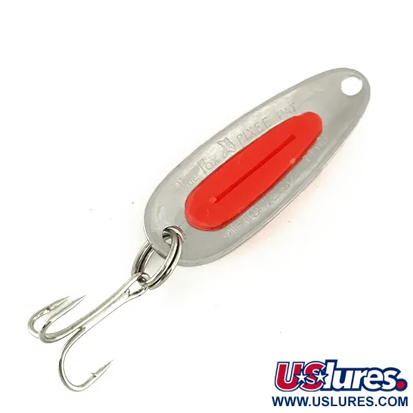  Blue Fox Pixee UV (світиться в ультрафіолеті), карбований нікель/червоний, 4,5 г, блесна коливалка (колебалка) #7125