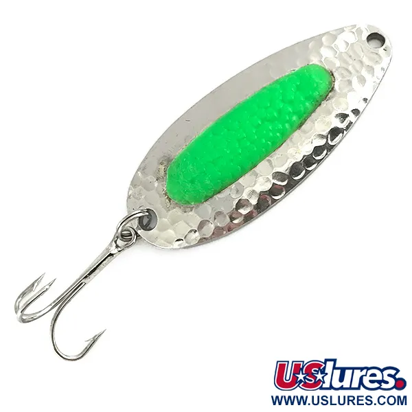  Blue Fox Pixee UV (світиться в ультрафіолеті), карбований нікель/зелений, 24 г, блесна коливалка (колебалка) #7301