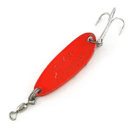 Luhr Jensen Krocodile UV (світиться в ультрафіолеті), неоновий помаранчевий/чорний, 9 г, блесна коливалка (колебалка) #7341